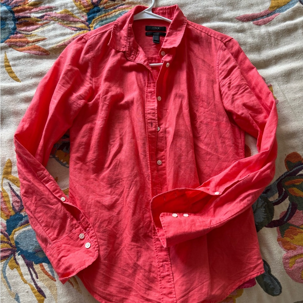 J. Crew Men's Bright Coral Casual Shirt